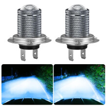 1 Pair 8.5W Car Projector Fog Lights, 12-60V Universal Driving Lamps, Ice Blue Light, Front Auxiliary Lights