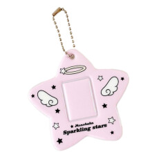 Cute Star Photocard Holder Keychain PVC Sleeve for Photo Cards And Photos Pink