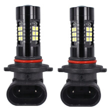 1 Pair 9006 Automotive High Power LED Fog Light Bulbs, White Driving Lamps for Cars, Bright Replacement Lights, Easy Installation