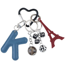 Heart Keychain Pendant Fashion Bag Charm Letter Car Keyrings Hanging Ornaments Q1710 2