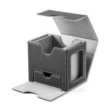 PU Leather Card Box Card Holder Efficient Magnetic Storage Box For Gaming Card Light Grey
