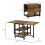 Industrial Folding Dining Table Brown Black 140 cm 5