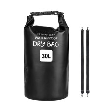 Outdoor Beach Buckled Storage Sacks Waterproofs Dry Bag for Camping Hiking Black 30L