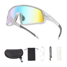 Photochromic Cycling Glasses Road Bike Goggles Outdoor Sports Sunglasses Snow white style