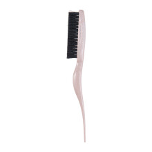 Nylon Bristles Teasing Hair Brush,Curl Training Hair Brush with Rattail Handle Orange red
