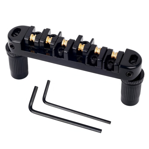 Professional Roller Saddles Guitar Bridge Replacement 6 String Guitar Bridge Black