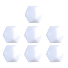 7Pcs Blank 20 Sided Dices Empty Blank Polyhedral Dices Cube Game Teaching Tool White