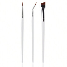 3 Pieces Precise Eyeliners Brushes With Soft Synthetic Bristles for Women Girls White