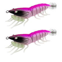 1 Pair Glow Squid Jig with Rings Bead Shrimp Lures Squid Jig Glow Jig Hook 3
