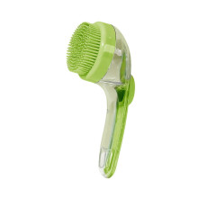 Hondenshampoo-dispenserborstel met zachte siliconenborstelharen voor het wassen en masseren van katten en honden - Groen