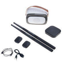 Pocket Drum Electric Air Drum Set Motion Sensing Air Drum with Drumsticks Black D suit