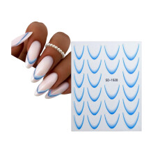 French Tip Line Nail Art Stickers Gradient Nail Stickers for Woman and Girls 06
