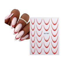 French Tip Line Nail Art Stickers Gradient Nail Stickers for Woman and Girls 05