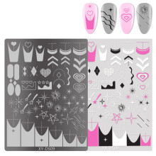 French Tip Nails Stamps Flowers Nails Stamping Stencil Manicure Template Tool DS09