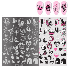 French Nails Art Stamping Plate Flowers Nails Stencil Stamp Nails Template Tool DS03