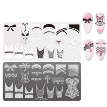 French Tip Nails Stamps Flowers Nails Stamping Stencil Nails Stamping Plate LACE04