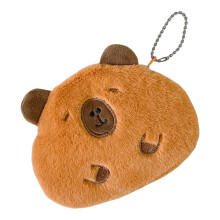 Cartoon Capybara Themed Plush Pouch Coin Purse Money BagFor Coins And Snacks Brown