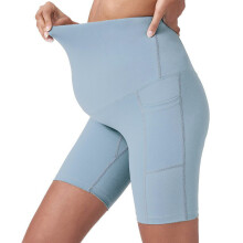 Pregnancy Leggings with Two Pocket for Women High Waist Pregnancy Leggings Light green XL