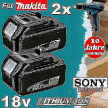 2er-Pack für Makita 18V Akku 6,0 Ah LXT Li-Ion BL1850B BL1830B BL1860B Akku 25-26