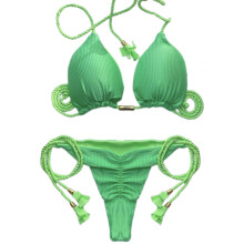 Ladies Two Piece Tassels Swimsuit Bathing Suit Ladies Halterneck Thong Swimwears 8246 S