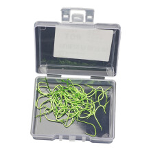 50Pcs Green Barberless Fishing Hook Long Shank Fishing Hook Fishing Trackle 6th