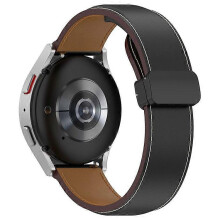 Horlogebandje compatibel met Samsung Galaxy Watch3 45mm / Watch 46mm / Huawei Watch 4, 22mm echt rundleer bandje met vouwslui