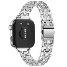 Compatibel met Huawei Watch Fit 3 strass horlogebandje, metalen bandje met vijf kralen.