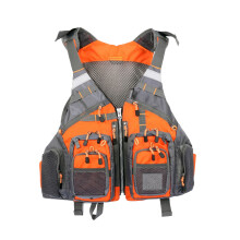 Trout Fishing Gear Multi Pokcet Waistcoat Jackets Fly Fishing Vest for Men Orange model