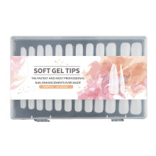 240PCS Matte Clear Almond Nail Tips Kit For Professional False Nail water droplets