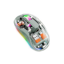 COTECI OF-005 Crystal Mouse III Transparante Draadloze Muis 2.4G Bluetooth-compatibel Dual Mode