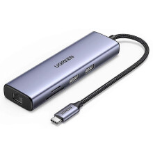 UGREEN CM512 90568 7-in-1 USB-C-hub Type-C naar 4K/30Hz HD USB 3.0 PD 100W RJ45 SD/TF-kaartlezer