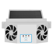 Air Circulation Fan 4500RPM Solar Charging Ventilation Fan Interior Cooling Fan White