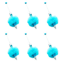 6Pcs Beadable Ballpoint Pen Multicolor Ballpoint Pen Write Smoothly Sky Blue