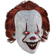 Maschera da clown inquietante IT, spaventosa, per costume di Halloween e cosplay.