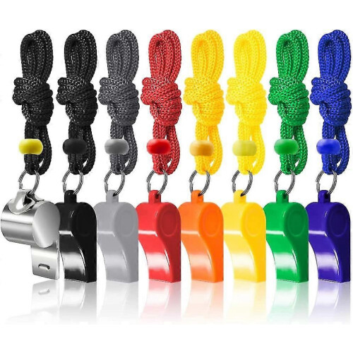 8 Pcs Referee Whistles with Lanyard for Kids Gift