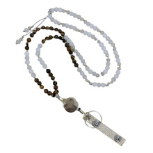 Accessories Lanyards For Badge Holder Natural Stone Beads Lanyard Necklace Tiger eye stone