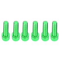 6Pcs M5x25mm Steel Bike Bottle Bracket Storage Rack Bolt Bicycle Accessory(green)