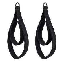2pcs Multi-Purpose Elastic Double Ring Pilates Straps w/ Adj. Buckle for Yoga Ballet Dance