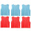 Kids Team Soccer Training Mesh Jerseys Red Light Blue Breathable 6Pcs 1