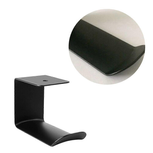 Supporto per cuffie in metallo a forma di U, colore nero, per casa e ufficio.