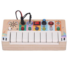 Sensorisches LED-Lichtschalter-Aktivitätsbrett aus Holz für Kleinkinder ab 36 Monaten