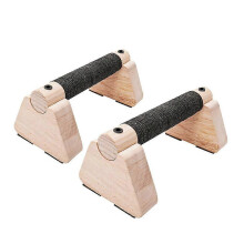 Ergonomic Wooden Push Up Handles Non-Slip Parallettes Bars for Men Strength Training