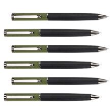 6x 1.0mm Oil Pen Metal Ballpoint Pen Smooth Writing Pen School Office Supplies Green