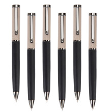 6 Pcs Metal Ballpoint Pen 1.0mm Oil Pen Black Ink Writing Pen School Supplies Grey