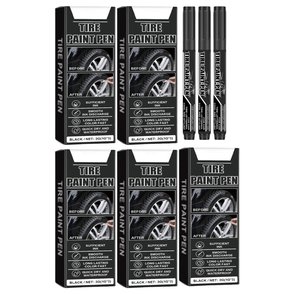 Tire Marker Pen For Car Tire Lettering And Scratch Repair Quick Drying Black 7754005035415