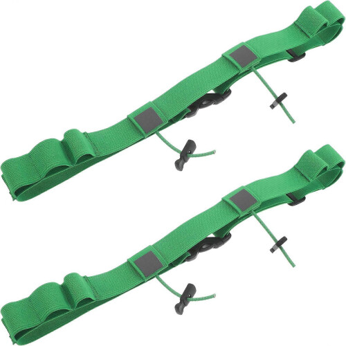 Lot de 2 ceintures de course vertes avec boucles, réutilisables, pour le jogging et le cyclisme.