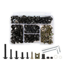 177Pcs Bodywork Screw Fairing Bolts Kit for Motorcycle Windscreen Windshield Black