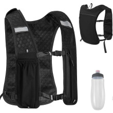 Gilet d'hydratation unisexe pour la course à pied avec bouteille de 550 ml et porte-téléphone réfléchissant léger