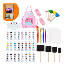 45Pcs Kid Art Painting Coloring Tools Kit 24 Colors Acrylic Paint Tubes Set 04