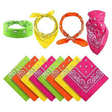 48Pcs Outdoor Polyester Cashew Flower Square Towels Riding Mask Headband Camping